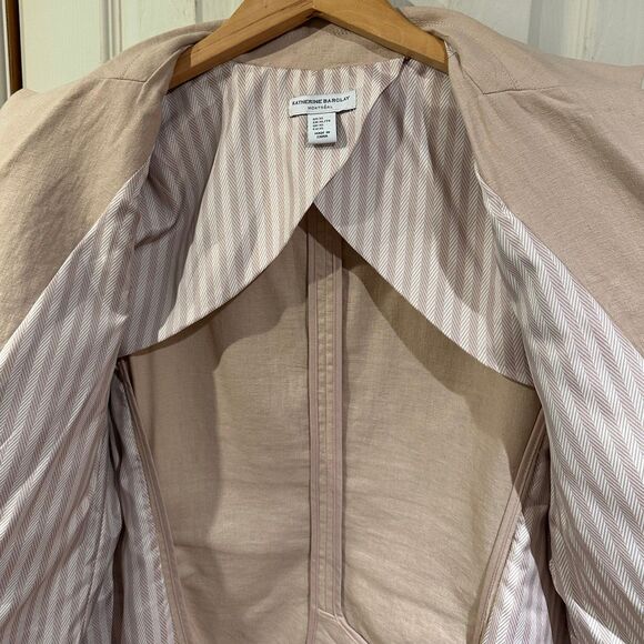 Katherine Barclay Beige Linen Blend Double Breasted Blazer XL - Picture 10 of 12
